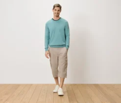 Cargo-Bermuda in 3/4-Länge, beige