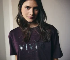 CECIL Kurzarmshirt, burgunderrot