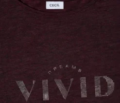 CECIL Kurzarmshirt, burgunderrot