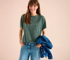 CECIL Kurzarmshirt, khaki