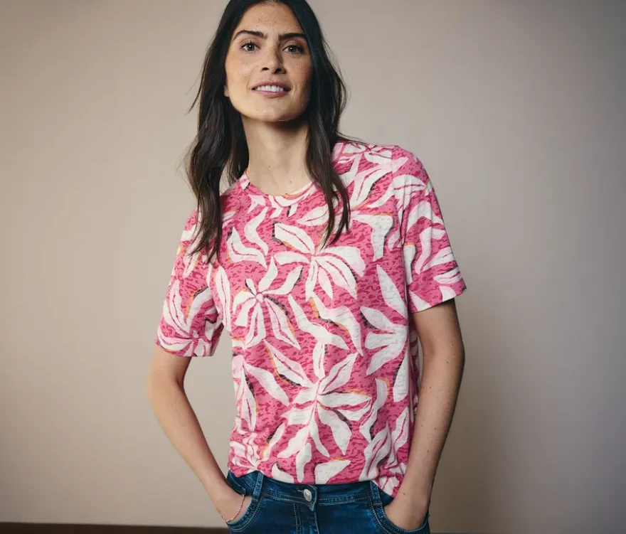 CECIL Kurzarmshirt, rosa