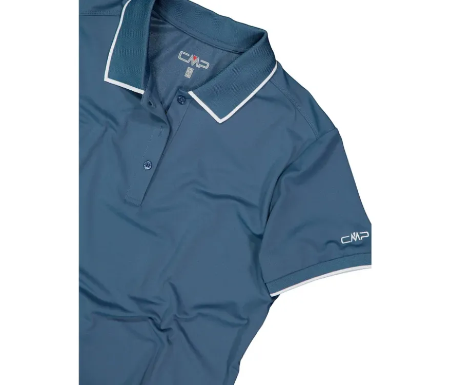 CMP Damen-Poloshirt aus Stretch-Piqué, blau