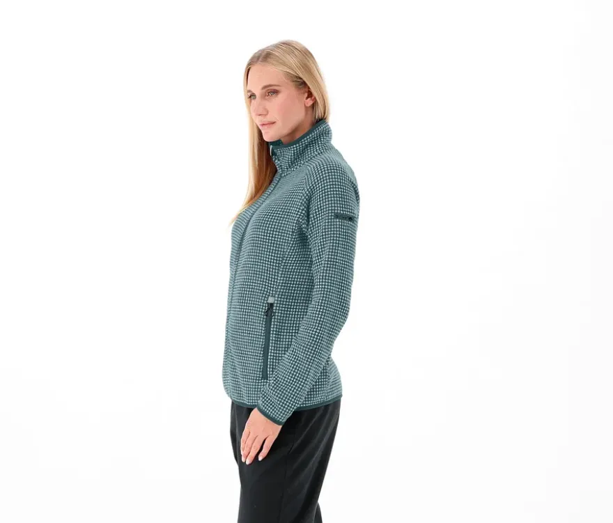 CMP Damen-Strickfleece-Jacke, grün