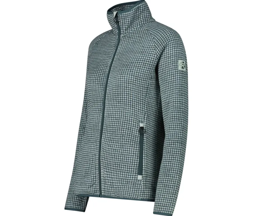 CMP Damen-Strickfleece-Jacke, grün