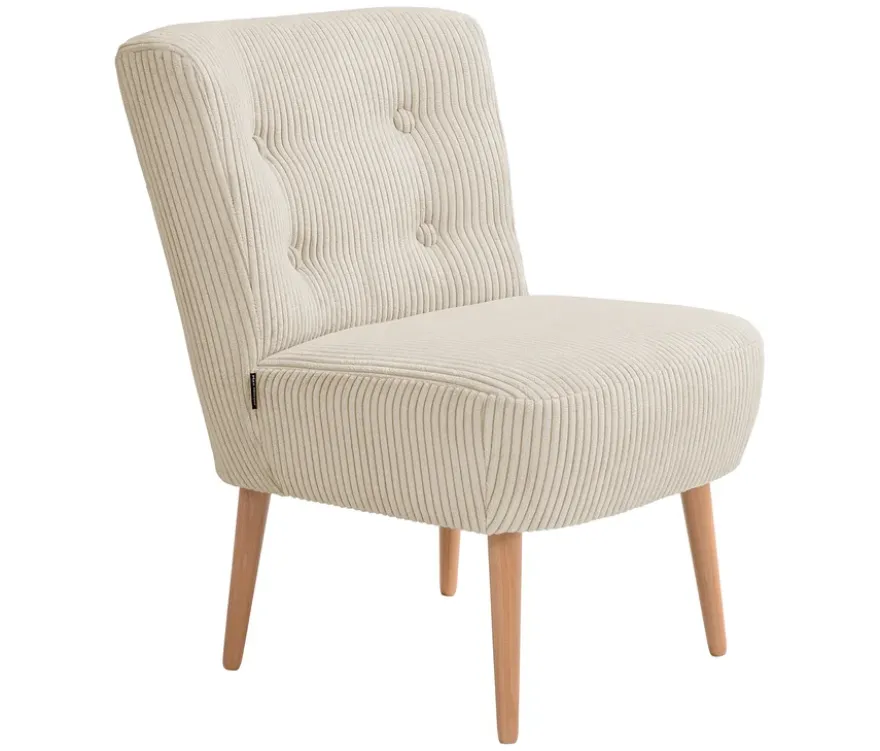 Cocktail-Sessel »Fiona«, Cordstoff creme