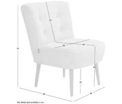 Cocktail-Sessel »Fiona«, Cordstoff creme