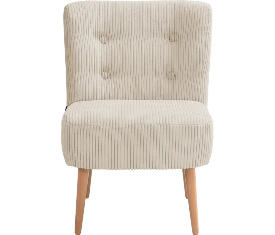 Cocktail-Sessel »Fiona«, Cordstoff creme