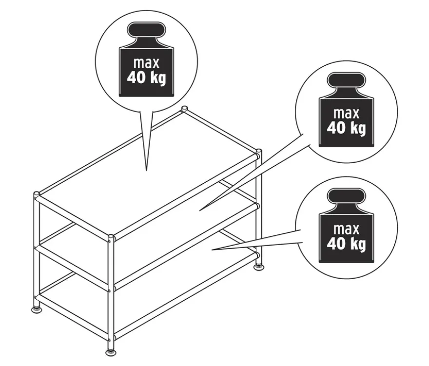Couchtisch Metall »CN3«, offen, grau