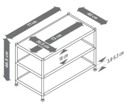 Couchtisch Metall »CN3«, offen, grau