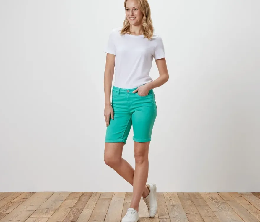 Denim Shorts ‒ Fit »Lea«, aqua