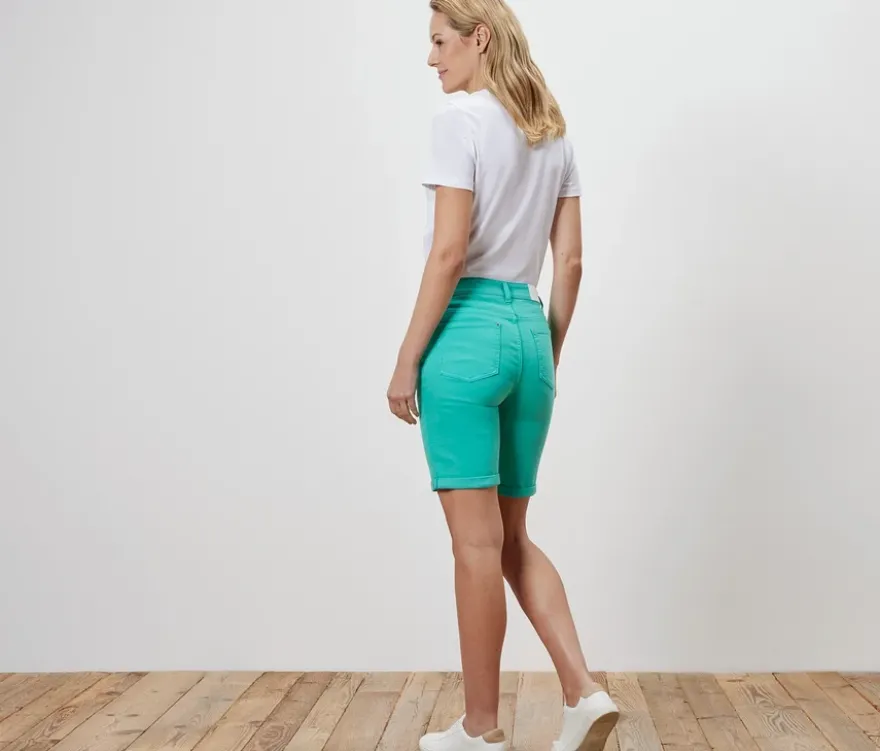 Denim Shorts ‒ Fit »Lea«, aqua