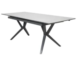 deVries Ausziehtisch, 160/210, Gabel-Tischgestell, hellgrau