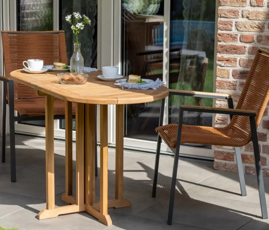 deVries Balkontisch, Teak, 60 x 120