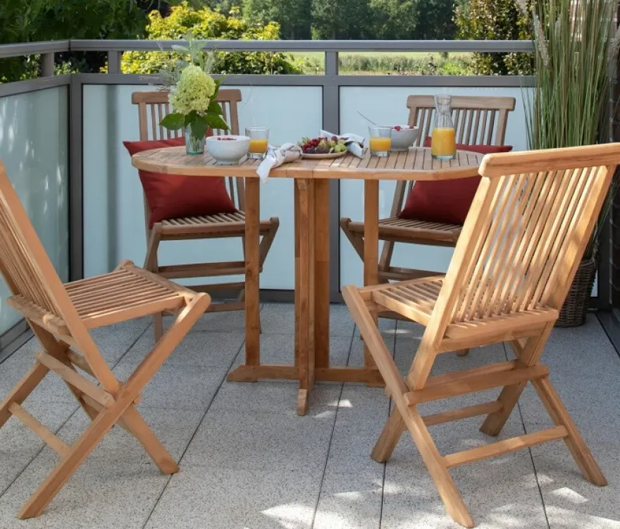 deVries Balkontisch, Teak, 60 x 120