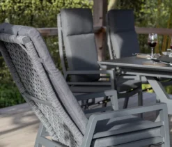 deVries Dining-Set, steingrau/rope