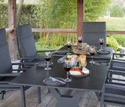deVries Dining-Set, steingrau/rope