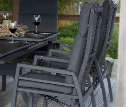 deVries Dining-Set, steingrau/rope