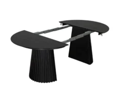 deVries Esstisch »Andria«, 120/210 cm, schwarz und 6 Stühle »Matera«, grau