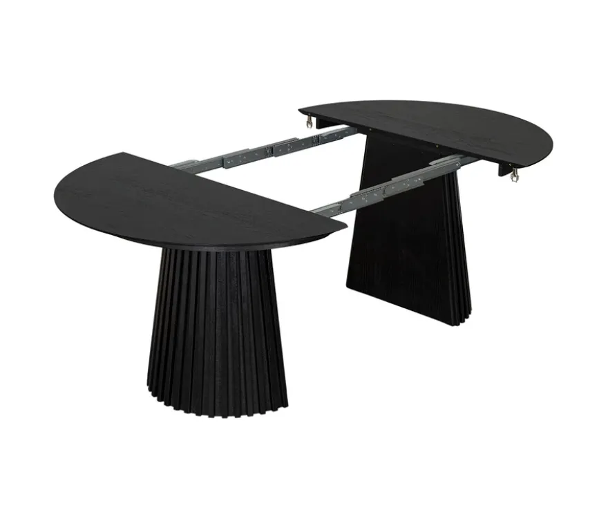 deVries Esstisch »Andria«, 120/210 cm, schwarz und 6 Stühle »Matera«, grau
