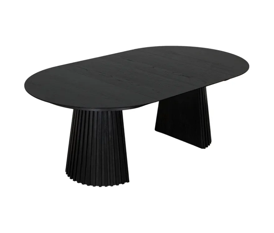 deVries Esstisch »Andria«, 120/210 cm, schwarz und 6 Stühle »Matera«, grau