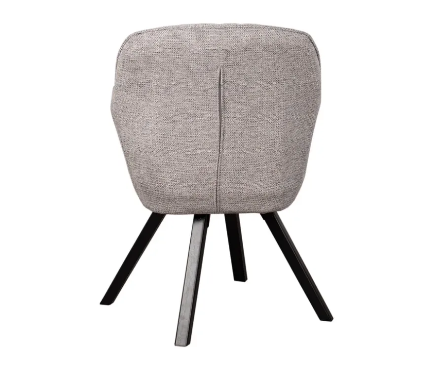deVries Esstisch »Andria«, 120/210 cm, schwarz und 6 Stühle »Matera«, grau