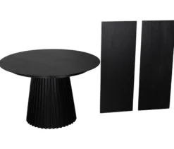 deVries Esstisch »Andria«, 120/210 cm, schwarz und 6 Stühle »Matera«, grau