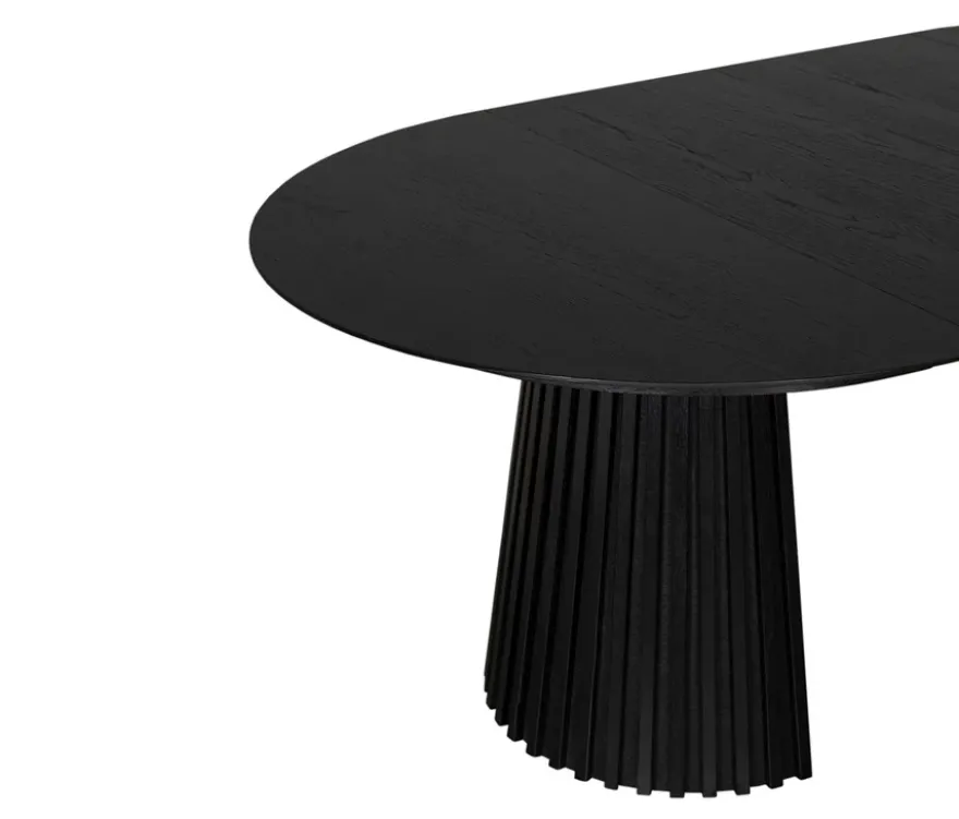 deVries Esstisch »Andria«, 120/210 cm, schwarz und 6 Stühle »Matera«, grau