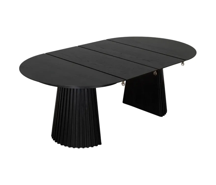 deVries Esstisch »Andria«, 120/210 cm, schwarz und 6 Stühle »Matera«, grau