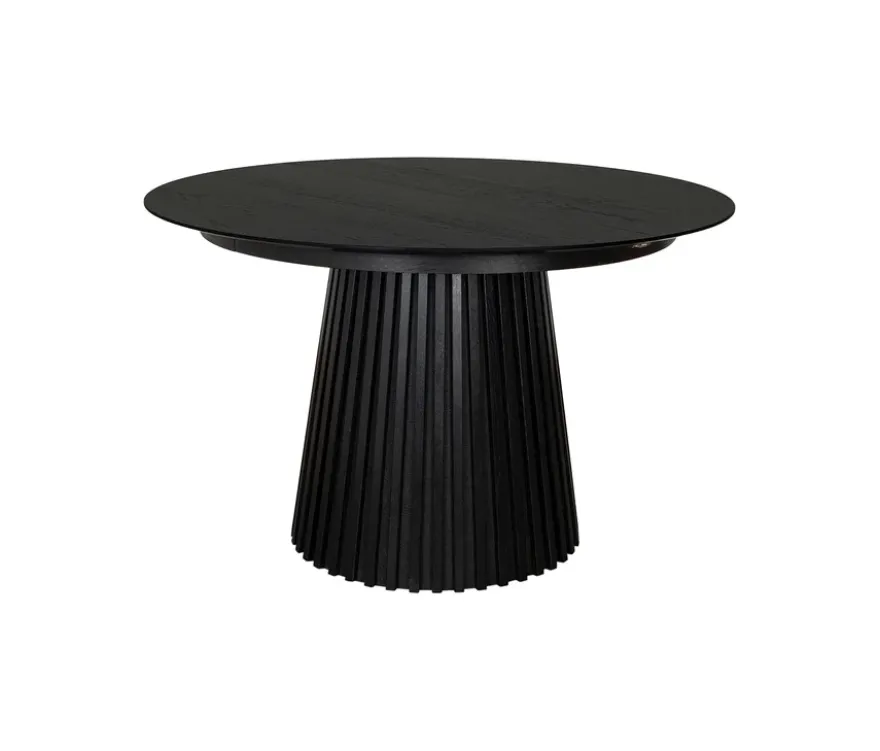 deVries Esstisch »Andria«, 120/210 cm, schwarz und 6 Stühle »Matera«, grau