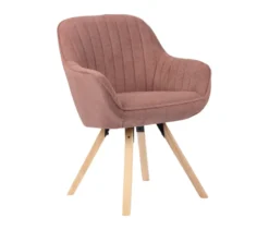 deVries Esstisch »Oria«, 120 cm, Eiche naturfaben und 4 Stühle »Matera«, rosé