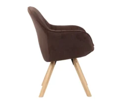 deVries Esstisch »Oria«, 120 cm, Eiche naturfaben und 4 Stühle »Matera«, dunkelbraun