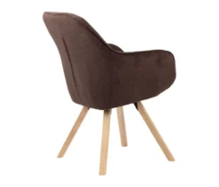 deVries Esstisch »Oria«, 120 cm, Eiche naturfaben und 4 Stühle »Matera«, dunkelbraun