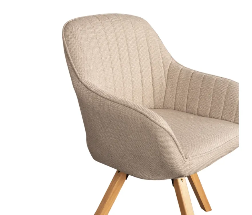 deVries Esstisch »Oria«, 120 cm, Eiche naturfaben und 4 Stühle »Matera«, beige