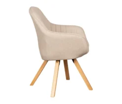 deVries Esstisch »Oria«, 120 cm, Eiche naturfaben und 4 Stühle »Matera«, beige