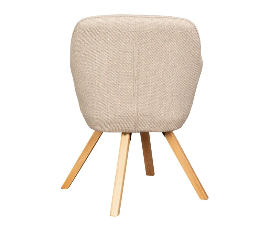 deVries Esstisch »Oria«, 120 cm, Eiche naturfaben und 4 Stühle »Matera«, beige