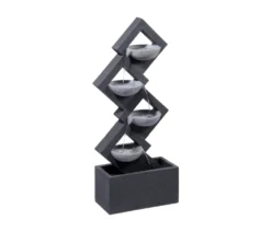 Dobar Gartenbrunnen mit 4 Schalen und LEDs