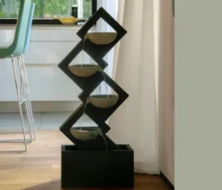 Dobar Gartenbrunnen mit 4 Schalen und LEDs