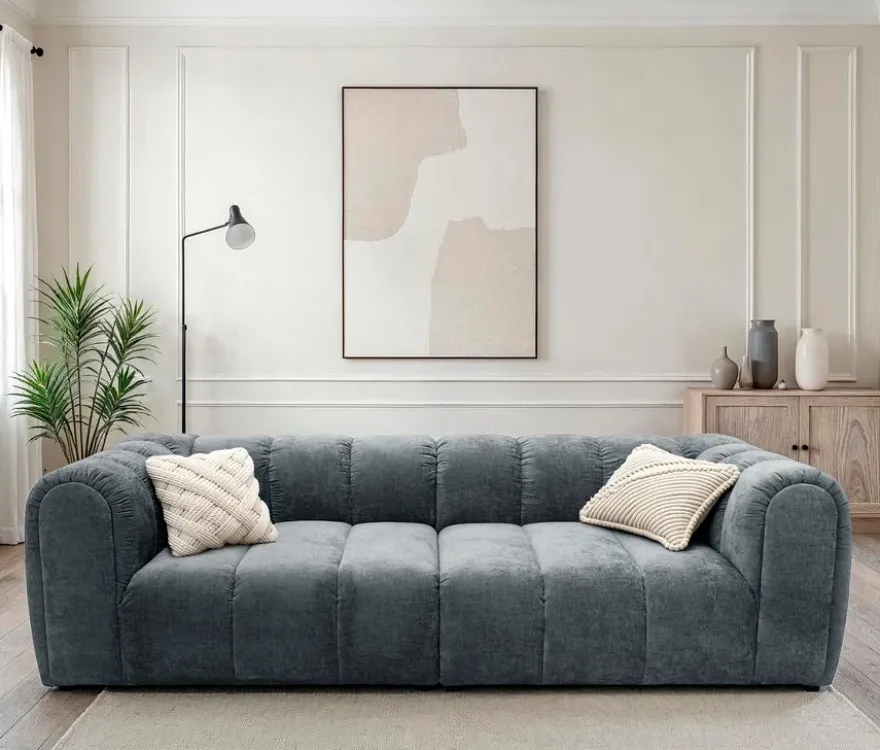 DOMO Bigsofa »Aalborg«, Sitzraster breit, grau