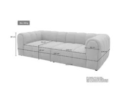 DOMO Bigsofa »Aalborg«, Sitzraster schmal, ocean/petrol