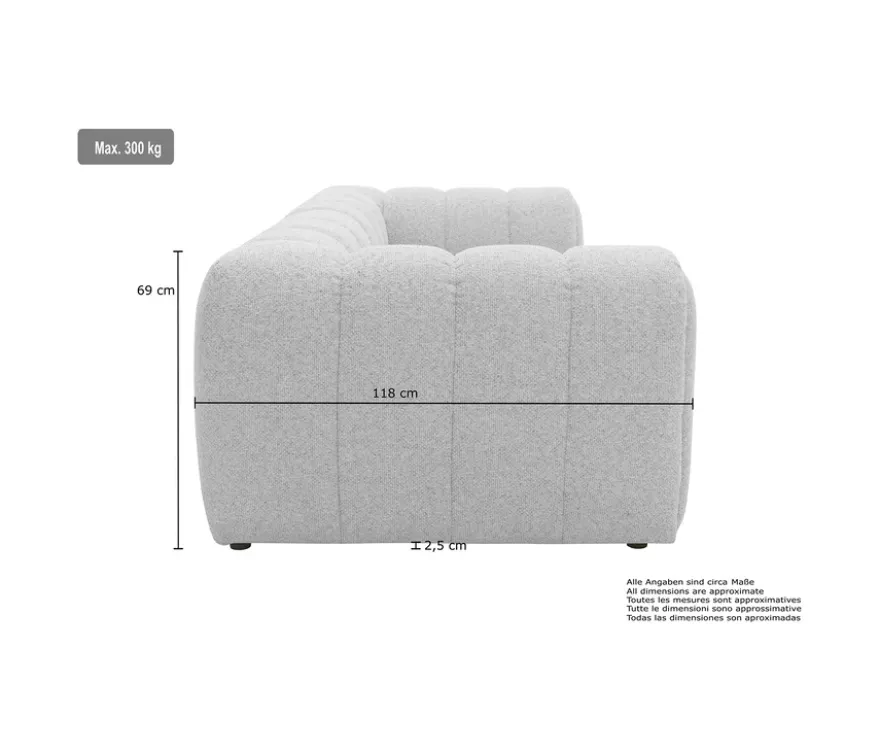 DOMO Bigsofa »Aalborg«, Sitzraster schmal, hellbraun