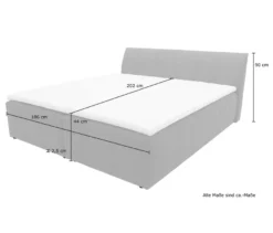 DOMO Boxspringbett »Bergen« 180 x 200 cm inkl. Topper, groß