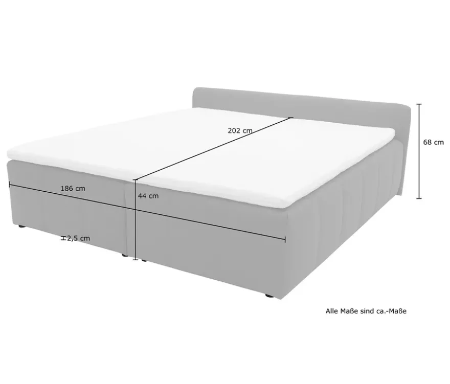 DOMO Boxspringbett »Bergen« 180 x 200 cm inkl. Topper, klein