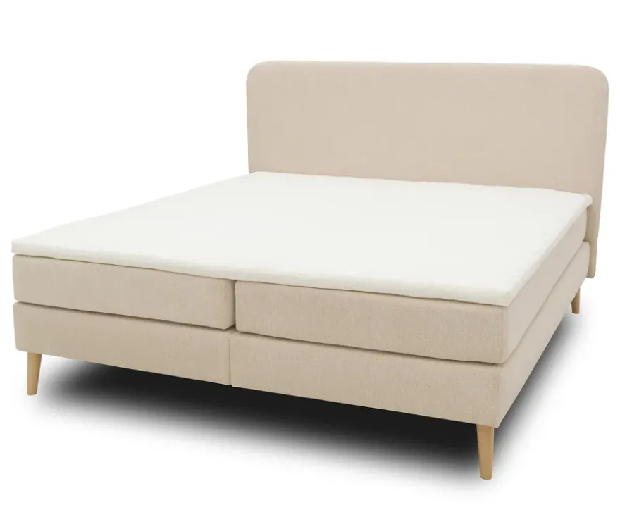 DOMO Boxspringbett »Kopenhagen« mit festem Kopfteil, ca. 180 x 200 cm, inkl. Topper