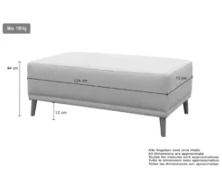 DOMO Eck-Schlafsofa »Malmö« mit Hocker, Longchair rechts, grau/holzfarben