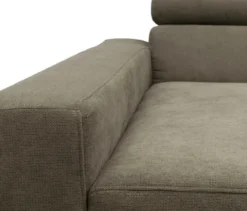 DOMO Eck-Schlafsofa »Malmö« mit Hocker, Longchair links, grau/holzfarben