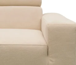 DOMO Eck-Schlafsofa »Malmö« mit Hocker, Longchair links, creme/holzfarben