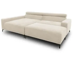 DOMO Eck-Schlafsofa »Malmö« mit Hocker, Longchair links, creme