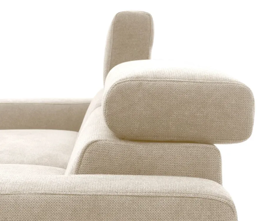 DOMO Eck-Schlafsofa »Malmö« mit Hocker, Longchair links, creme