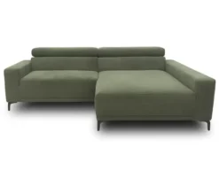 DOMO Eck-Schlafsofa »Malmö« mit Hocker, Longchair rechts, dunkelgrün