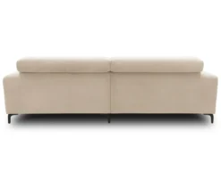 DOMO Eck-Schlafsofa »Malmö« mit Hocker, Longchair rechts, creme